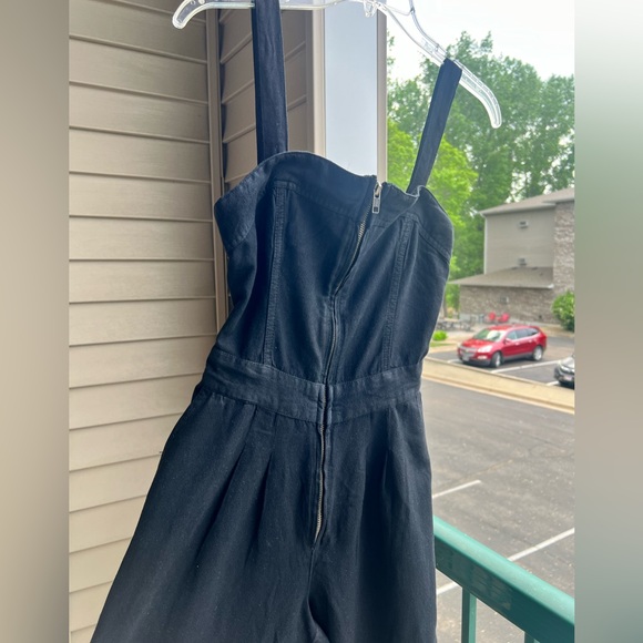 🆕 Free People Black Linen Wide-Leg Blend with Open Back Jumpsuit Size S - Picture 5 of 14